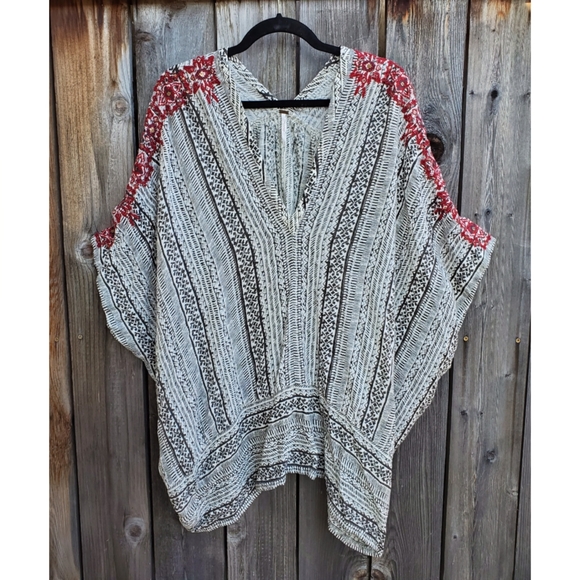 Free People Tops - Free People Oversized Aztec Embroidered Tunic